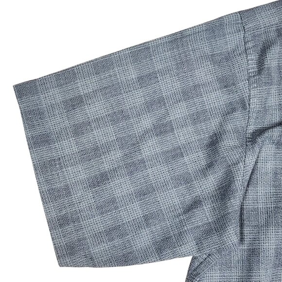 Versace Shirts Couture Mens Gray Plaid Short Sleeve Shirt Size Large Cotton - Picture 6 of 12